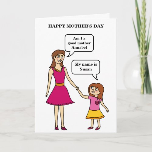 Custom Funny Mothers Day  From Daughter Card