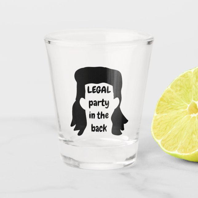 Custom Funny Mullet Illustration Shot Glass (Front)