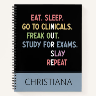 Custom Funny Nursing School Student Nurse Notebook