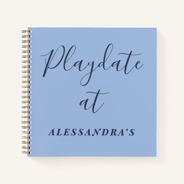 Custom Funny Pastel Blue Playdate Score Tracker  Notebook (Front)