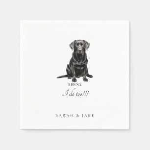 Custom Funny Pet Black Lab Wedding Napkins