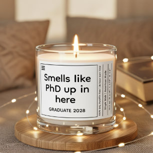 Custom Funny PhD Graduation Candle Gift for Her