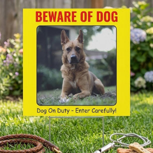 Custom Funny Photo Beware Of Dog Warning Sign