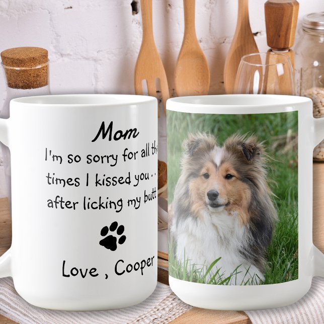 Custom Funny Photo Dog Mom Coffee Mug (Creator Uploaded)