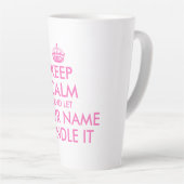 Custom funny pink keep calm and let handle it latte mug (Right Angle)