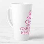 Custom funny pink keep calm and let handle it latte mug (Left Angle)