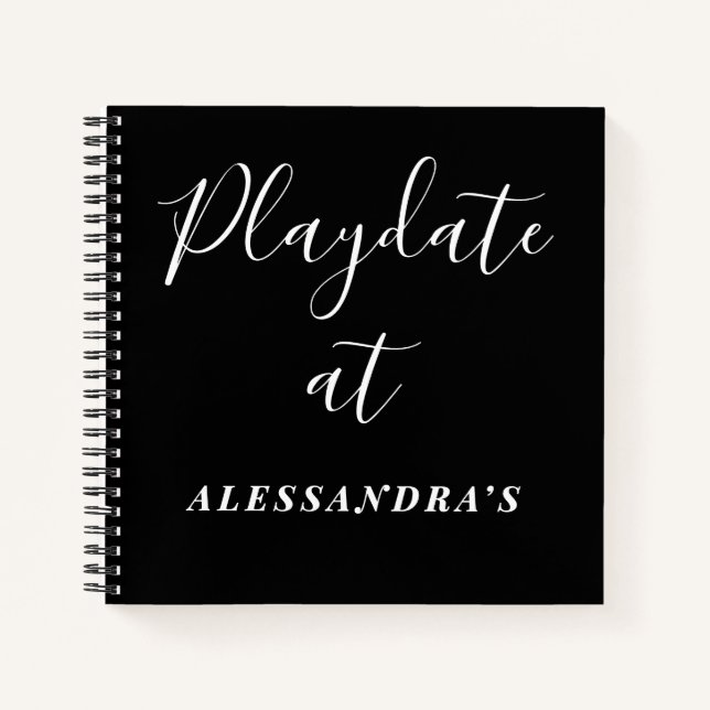 Custom Funny Playdate Black White Score Tracker  Notebook (Front)