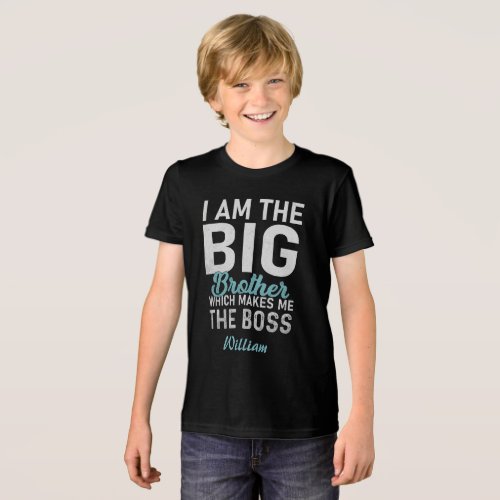 Custom Funny Quote I am the Big_Brother Black Tri_Blend Shirt