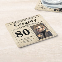 Custom Funny Quote Retro Newspaper 80th Birthday
