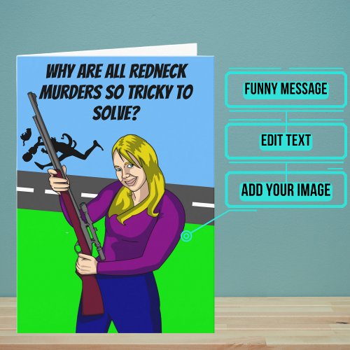 Custom Funny Redneck Detective Joke Birthday Card