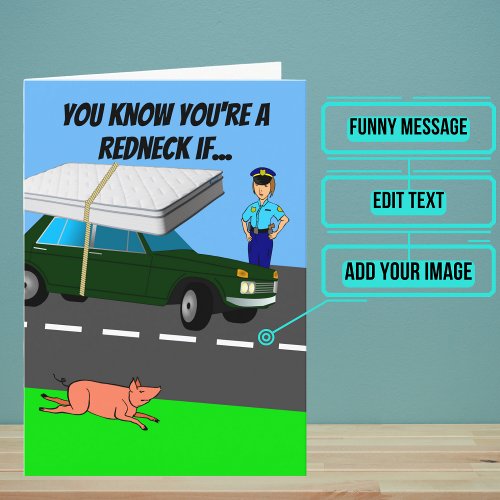 Custom Funny Redneck Mattress Joke Birthday Card