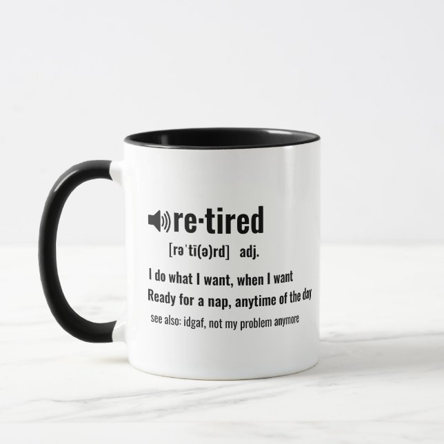 Custom Funny Retirement Definition Personalized Mug (Left)