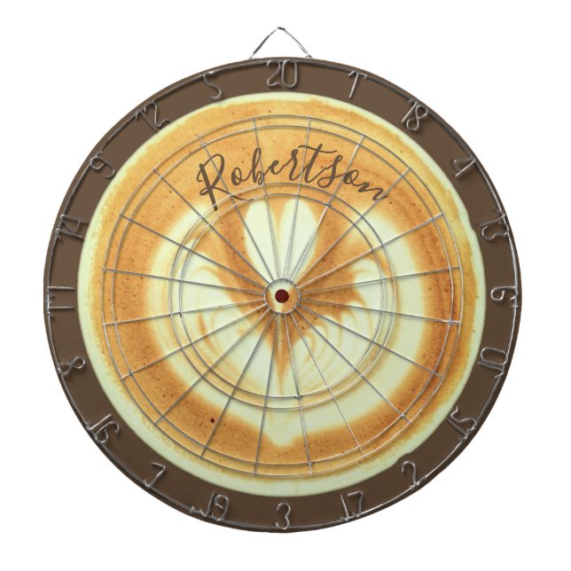 Custom Funny Retro Coffee Cappuccino Lover Brown  Dart Board (Front)