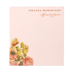Custom Funny Retro Inspirational Watercolor Floral Notepad
