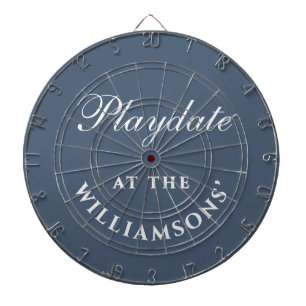 Custom Funny Retro Playdate Blue White Minimalist Dart Board