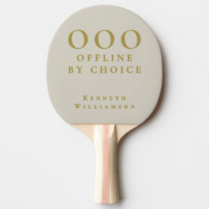 Custom Funny Sand Beige Gold OOO Minimalist Men Ping Pong Paddle