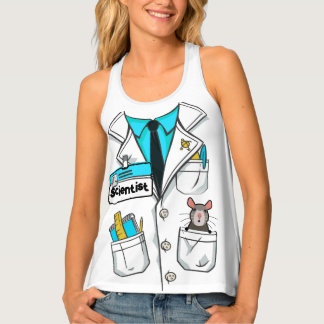 Custom Funny Scientist Lab Coat Science Women Cost Tank Top