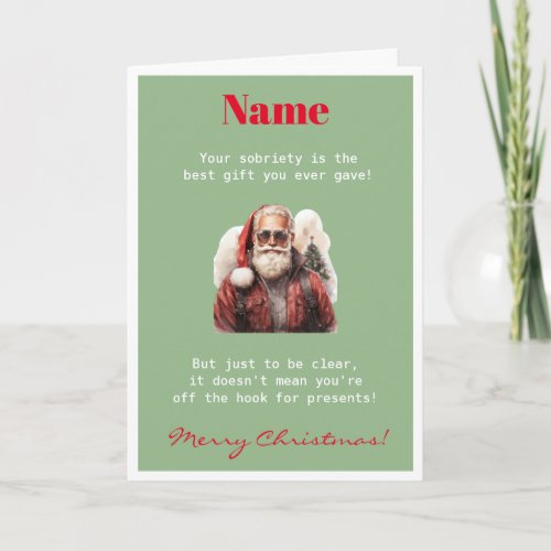 Custom Funny Sober Christmas  Card