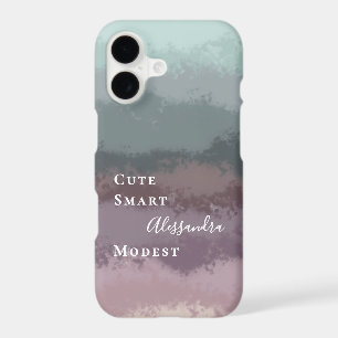 Custom Funny Teal Purple Ombre Watercolor Stripes iPhone 17 Case