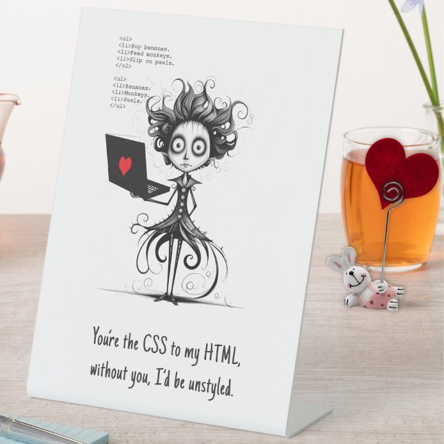 Custom Funny Tech Desk Sign – CSS to HTML (Creator Uploaded)