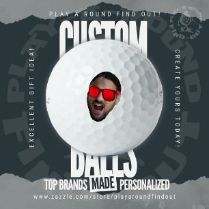 Custom Funny Your Face On A Set of Titleist Pro V1 Golf Balls