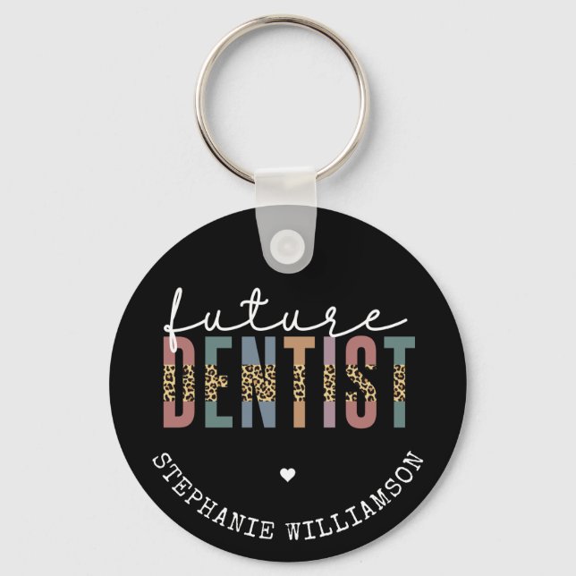 Custom Future Dentist Dental Student Gifts Keychain (Front)