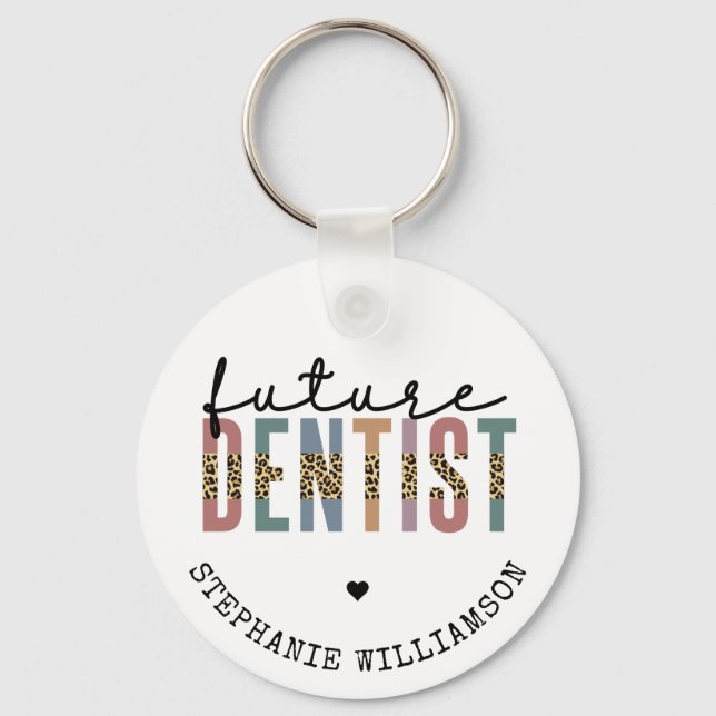 Custom Future Dentist Dental Student Gifts Keychain (Front)