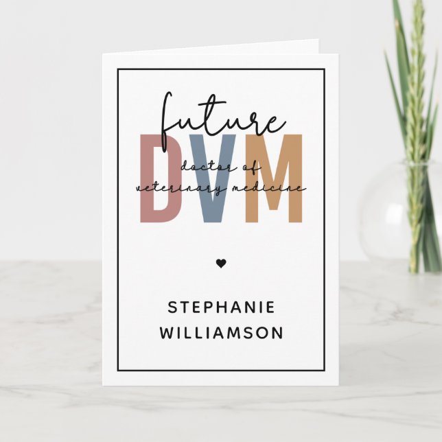 Custom Future DVM Doctor of Veterinary Medicine Card (Front)