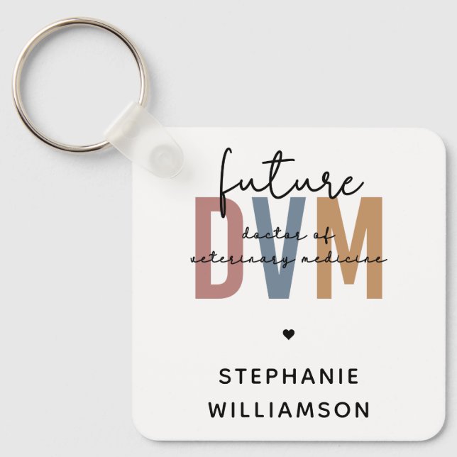 Custom Future DVM Doctor of Veterinary Medicine Keychain (Front)