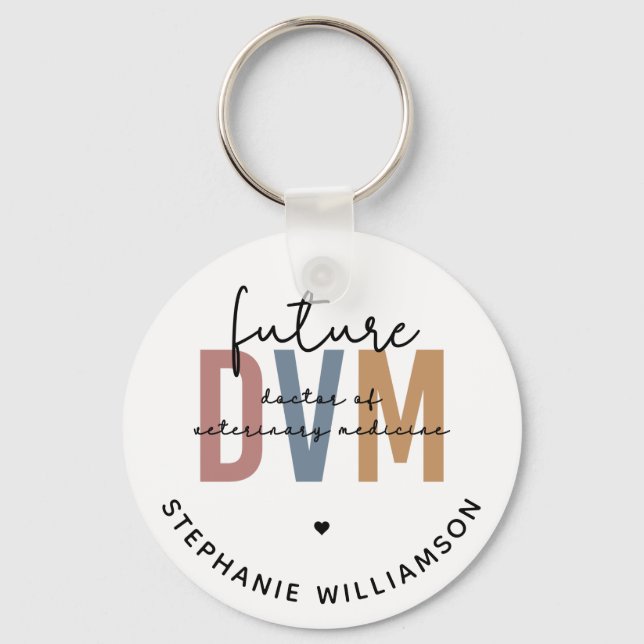 Custom Future DVM Doctor of Veterinary Medicine Keychain (Front)