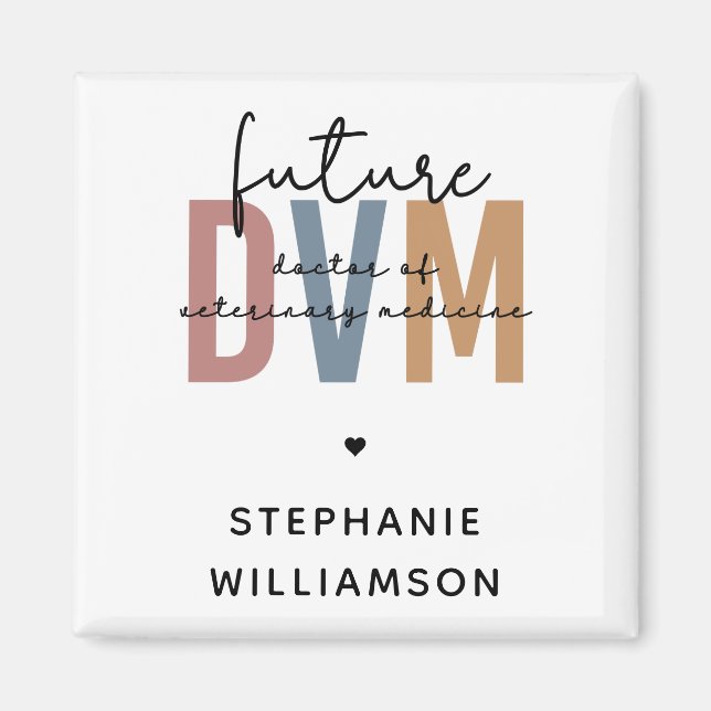 Custom Future DVM Doctor of Veterinary Medicine Magnet (Front)