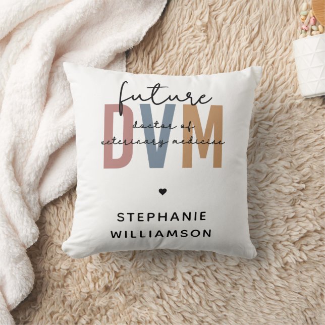 Custom Future DVM Doctor of Veterinary Medicine Throw Pillow (Blanket)