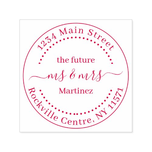 Custom Future Mr and Mrs Wedding Address Self_inking Stamp