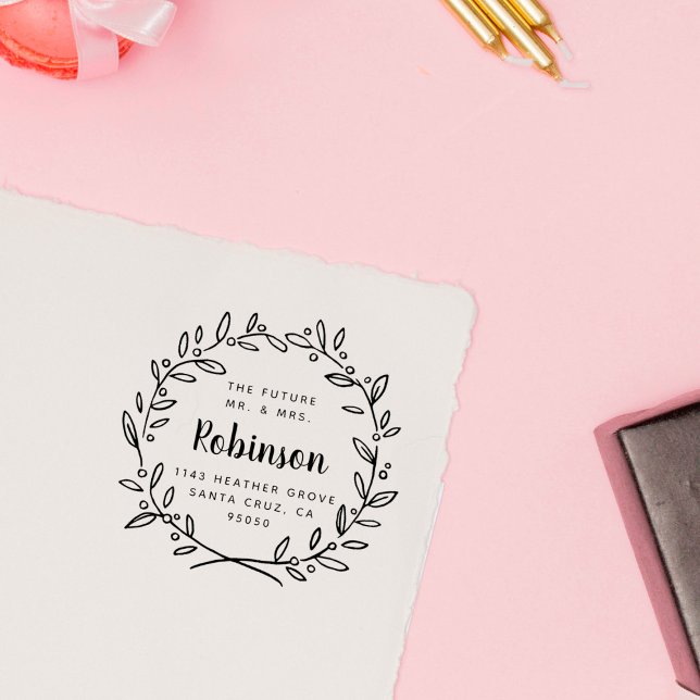 Custom Future Mr. & Mrs. Return Address Wedding Rubber Stamp (Creator Uploaded)