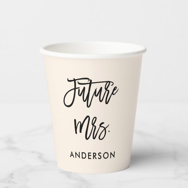 Custom Future Mrs.  Paper Cups (Front)