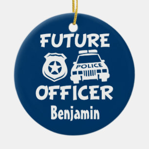 Custom Future Officer Baby boy Christmas ornament