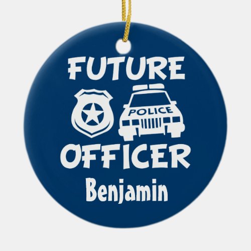 Custom Future Officer Baby boy Christmas ornament