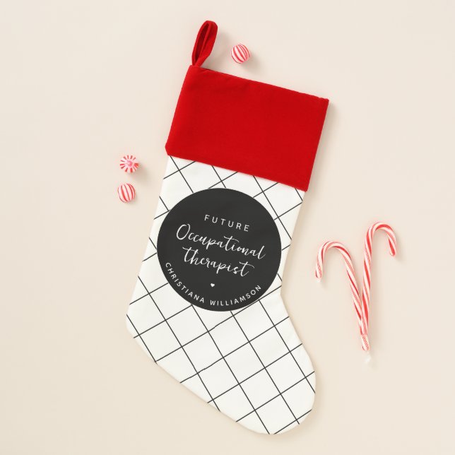 Custom Future OT Occupational Therapist Elegant Christmas Stocking (Front)