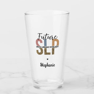 Custom Future SLP Speech Pathologist Leopard Print Glass