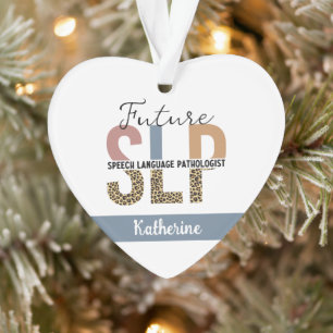 Custom Future SLP Speech Pathologist Leopard Print Ornament