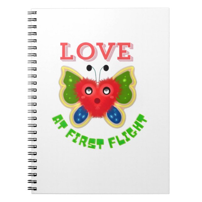 Custom Fuzzy Heart Butterfly Gift Notebook (Front)