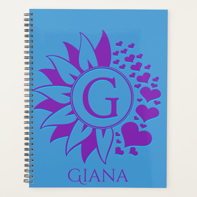 Custom G Name Planner, Personalized Planner (Front)