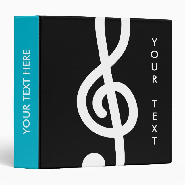Custom G treble clef musical note binder for music (Front/Spine)