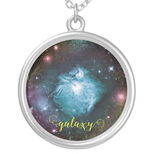 Custom Galaxy Nebula Planet Hubble Pet Photo  Silver Plated Necklace