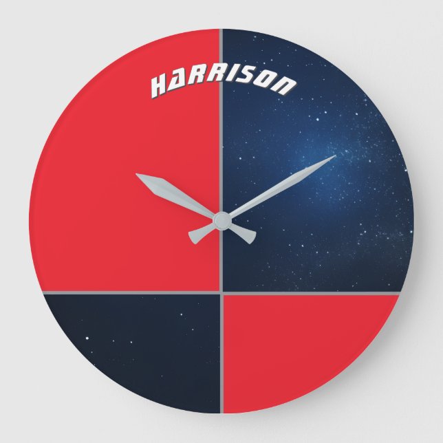 Custom Galaxy Space Personalized Large Clock (Front)