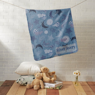 Custom Galaxy Theme Baby Blanket