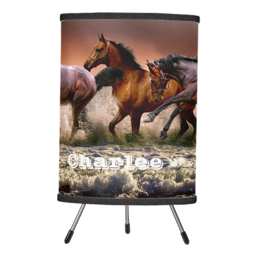 Custom Galloping Horses in Surf Lamp