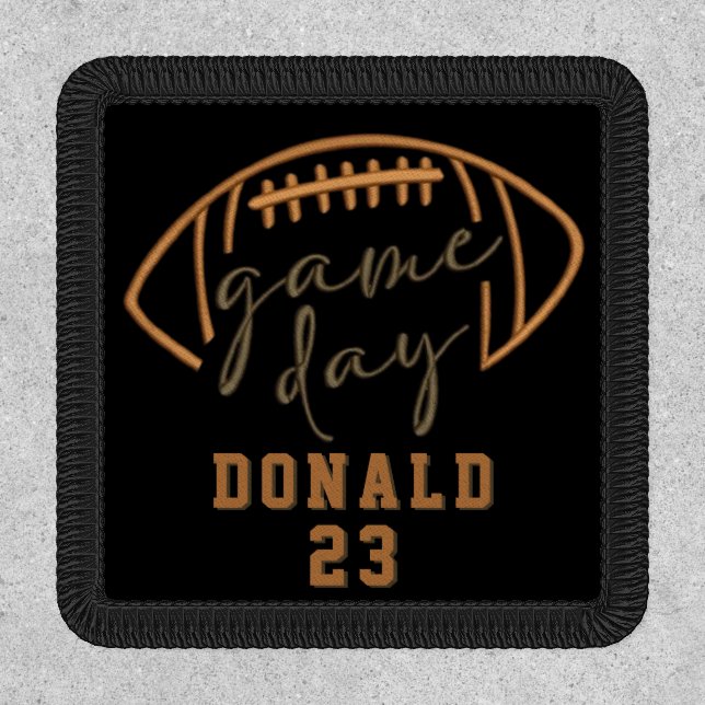 Custom Game Day Faux Embroidery Football Season  Patch (Front)