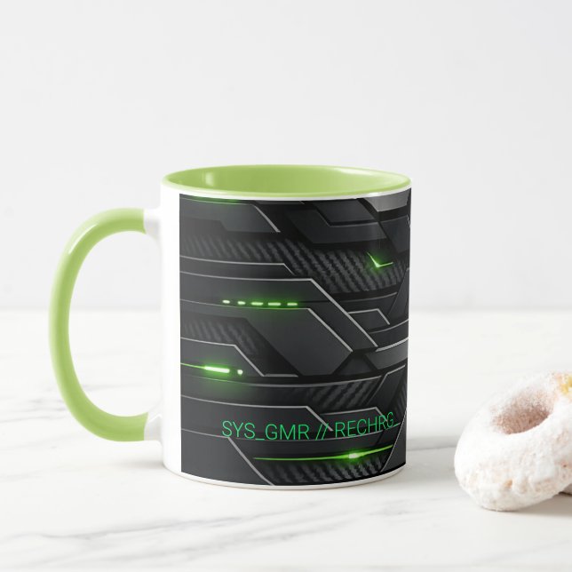 Custom Gamer & Programmer Recharge Mug (With Donut)
