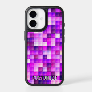 Custom Gamertag Pink 8-Bit Pixel Square Pattern iPhone 17 Case